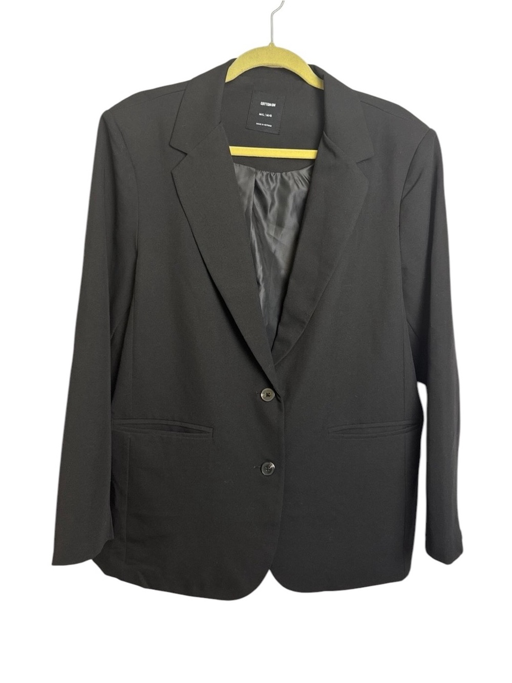 Cotton On size M/L black preppy capsule blazer jacket solid black dark academia